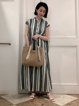 「Bou Jeloud（ブージュルード）のアイテム（サンダル）」を使った、Bou Jeloudさん（レディース・159cm）の春コーディネート