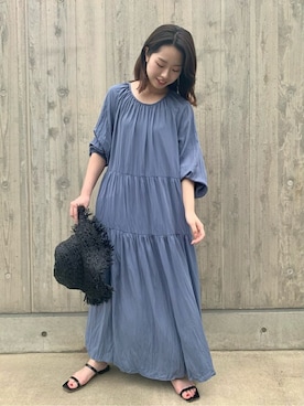 「Bou Jeloud（ブージュルード）のアイテム（サンダル）」を使った、Bou Jeloudさん（レディース・158cm）の夏コーディネート