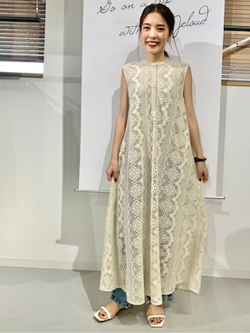 「Bou Jeloud（ブージュルード）のアイテム（サンダル）」を使った、Bou Jeloudさん（レディース・157cm）の夏コーディネート