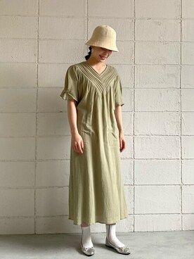 「Bab（バブ）のアイテム（帽子）」を使った、Bou Jeloudさん（レディース・158cm）の夏コーディネート