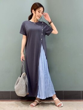 「Bou Jeloud（ブージュルード）のアイテム（サンダル）」を使った、Bou Jeloudさん（レディース・157cm）の夏コーディネート