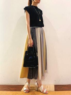 「Bou Jeloud（ブージュルード）のアイテム（サンダル）」を使った、Bou Jeloudさん（レディース・163cm）の夏コーディネート