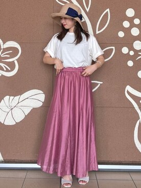 「Bou Jeloud（ブージュルード）のアイテム（スカート）」を使った、Bou Jeloudさん（レディース・147cm）の夏コーディネート