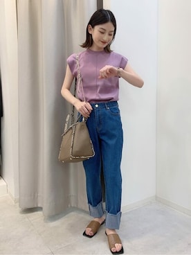 「Bou Jeloud（ブージュルード）のアイテム（サンダル）」を使った、Bou Jeloudさん（レディース・154cm）の夏コーディネート
