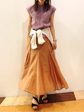 「Bou Jeloud（ブージュルード）のアイテム（スカート）」を使った、Bou Jeloudさん（レディース・163cm）の夏コーディネート