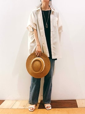 「Bou Jeloud（ブージュルード）のアイテム（サンダル）」を使った、Bou Jeloudさん（レディース・163cm）の夏コーディネート