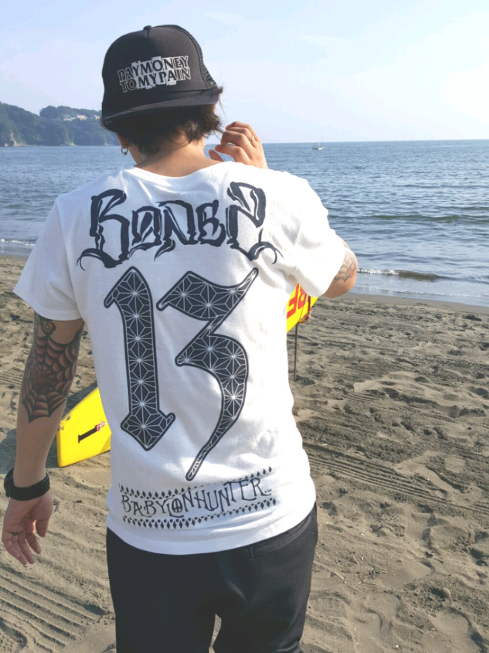 「The BONEZ、PTP」｜「Dickiesのアイテム（その他パンツ、ブラック系）」を使った、daiさん（メンズ・170cm）の夏コーディネートの1枚目の写真