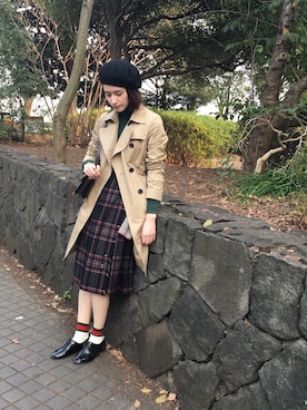 「A.P.C.（アーペーセー）のアイテム（アクセサリー）」を使った、大釜ケリーさん（レディース・165cm）の春コーディネート