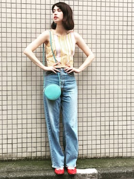 「Another Edition（アナザーエディション）のアイテム（アクセサリー）」を使った、大釜ケリーさん（レディース・165cm）の夏コーディネート
