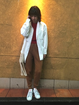 「ACE by MORIZANE（エースバイモリザネ）のアイテム」を使った、大釜ケリーさん（レディース・165cm）の秋コーディネート