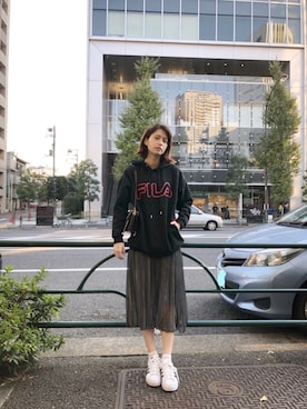 「EN ROUTE（アンルート）のアイテム」を使った、大釜ケリーさん（レディース・165cm）の秋コーディネート