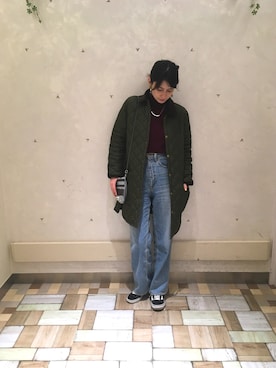 「BRIEFING（ブリーフィング）のアイテム」を使った、大釜ケリーさん（レディース・165cm）の冬コーディネート