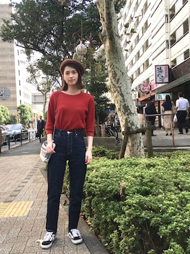 「BRIEFING（ブリーフィング）のアイテム」を使った、大釜ケリーさん（レディース・165cm）の秋コーディネート