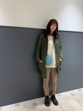 「Barbour（バブアー）のアイテム（その他アウター）」を使った、大釜ケリーさん（レディース・165cm）の春コーディネート