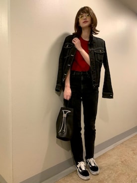 「Laugoa（ラウゴア）のアイテム」を使った、大釜ケリーさん（レディース・165cm）の秋コーディネート