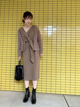 「Laugoa（ラウゴア）のアイテム」を使った、大釜ケリーさん（レディース・165cm）の秋コーディネート