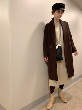 「キルティングバッグ」｜「アイテム（その他アウター）」を使った、大釜ケリーさん（レディース・165cm）の冬コーディネート