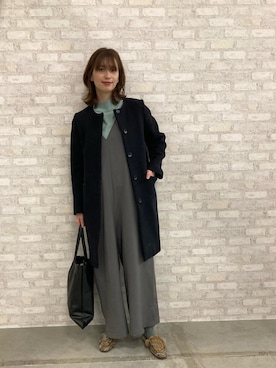 「LEPSIM（レプシィム）のアイテム（サロペット/オーバーオール）」を使った、大釜ケリーさん（レディース・165cm）の冬コーディネート