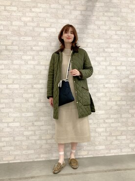「キルティングバッグ」｜「アイテム（その他アウター）」を使った、大釜ケリーさん（レディース・165cm）の春コーディネート
