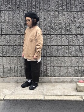 「WEGO（ウィゴー）のアイテム（ハンチング/ベレー帽）」を使った、HiNAさん（キッズ・126cm）の冬コーディネート