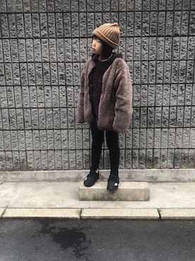 「devirock（デビロック）のアイテム（モッズコート）」を使った、HiNAさん（キッズ・126cm）の冬コーディネート