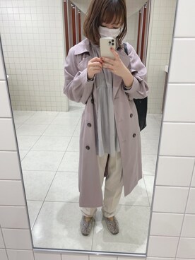 「FREE'S MART（フリーズマート）のアイテム（トレンチコート）」を使った、chisakiさん（レディース・155cm）の春コーディネート