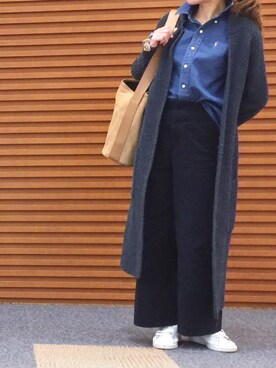 「RALPH LAUREN（ラルフ ローレン）のアイテム（シャツ/ブラウス、ブルー系）」を使った、naochami_yys✩︎‧₊さん（158cm）の春コーディネート