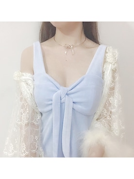 「blue」｜「アイテム（ジャンパースカート）」を使った、Siseiさん（レディース・154cm）の春コーディネート