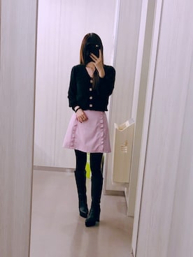 「Ank Rouge（アンクルージュ）のアイテム（カーディガン/ボレロ）」を使った、deyilanniさん（レディース・166cm）の冬コーディネート