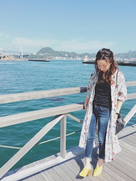 「Ungrid（アングリッド）のインディゴフレイドヘムストスリ（デニムパンツ）」を使った、ﾏ ｲ ﾏ ｲさん（レディース・156cm）の春コーディネート