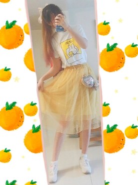 「CHOCOLATE（チョコレート）のアイテム」を使った、花柒Niaさん（レディース・169cm）の夏コーディネート