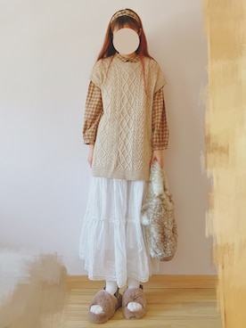 「日系极简」｜「アイテム（サンダル）」を使った、花柒Niaさん（レディース・168cm）の春コーディネート