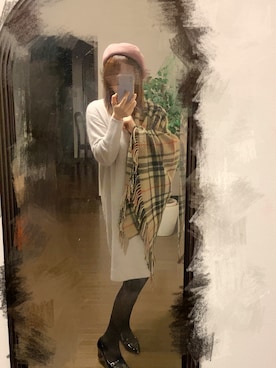 「ラテコーデ」｜「アイテム（ハンチング/ベレー帽）」を使った、りせりせ☆さん（レディース・163cm）の秋コーディネート
