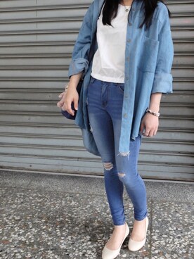 「Lulus（-）のアイテム（パンツ）」を使った、uchanさん（レディース・159cm）の秋コーディネート