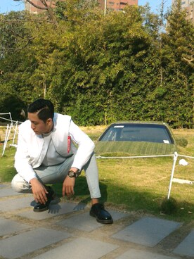 「EDIFICE（エディフィス）のアイテム（腕時計）」を使った、劉昱成さん（メンズ・176cm）の春コーディネート