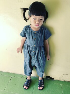 「handmade」｜「アイテム（サロペット/オーバーオール）」を使った、YUさん（キッズ・80cm）の夏コーディネート