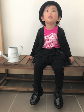 「おでかけ」｜「アイテム（レインシューズ）」を使った、ayuさん（キッズ・90cm）の秋コーディネート