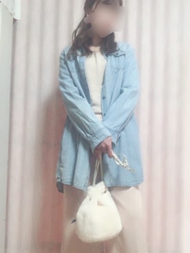 「ロングシャツコーデ」｜remiさん（レディース・158cm）の春コーディネート