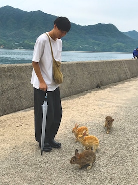 「乱痴気（ランチキ）のアイテム（バッグ）」を使った、sei。さん（メンズ・177cm）の夏コーディネート