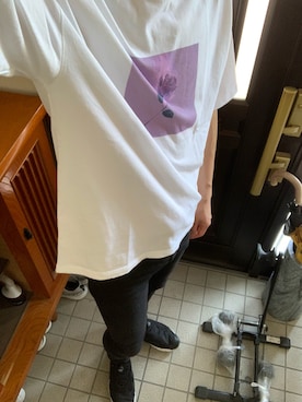 「CAMBIO（カンビオ）のmt5879-WEARISTAコラボTee（kei さん）（Tシャツ/カットソー、ホワイト系）」を使った、つかじさん（メンズ・180cm）の夏コーディネート