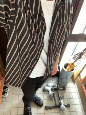 「LIDNM（リドム）のアイテム（トップス、ブラック系）」を使った、つかじさん（メンズ・180cm）の夏コーディネート