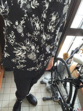 「LIDNM（リドム）のアイテム（パンツ、ブラック系）」を使った、つかじさん（メンズ・180cm）の夏コーディネート