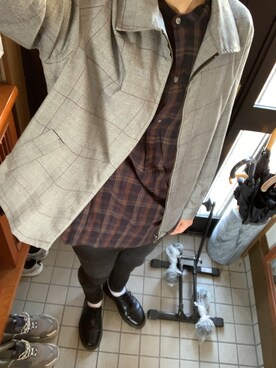 「GU（ジーユー）のアイテム（ジャケット/アウター、グレー系）」を使った、つかじさん（メンズ・180cm）の秋コーディネート