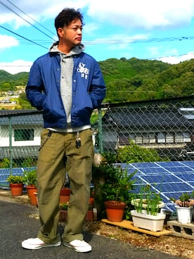 「アイテム（トップス）」を使った、カワヤンさん（メンズ・173cm）の秋コーディネート