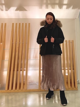 「WOOLRICH（ウールリッチ）のアイテム（ダウンジャケット/コート）」を使った、watanabe   maakoさん（レディース・158cm）の冬コーディネート