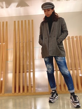 「TRANSIT（トランジット）のアイテム（ジャケット/アウター）」を使った、watanabe   maakoさん（レディース・158cm）の冬コーディネート