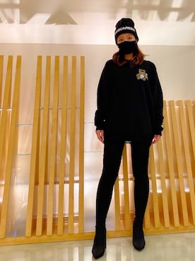 「DSQUARED2（ディースクエアード）のアイテム（帽子）」を使った、watanabe   maakoさん（レディース・158cm）の冬コーディネート