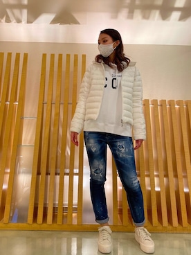 「DSQUARED2（ディースクエアード）のアイテム（パーカー）」を使った、watanabe   maakoさん（レディース・158cm）の冬コーディネート