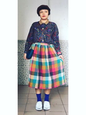 「skirt」｜「アイテム（モカシン/デッキシューズ）」を使った、DD_ngaさん（レディース・158cm）の冬コーディネート