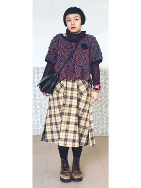 「Handmade（ハンドメイド）のアイテム（ブルゾン）」を使った、DD_ngaさん（レディース・158cm）の冬コーディネート